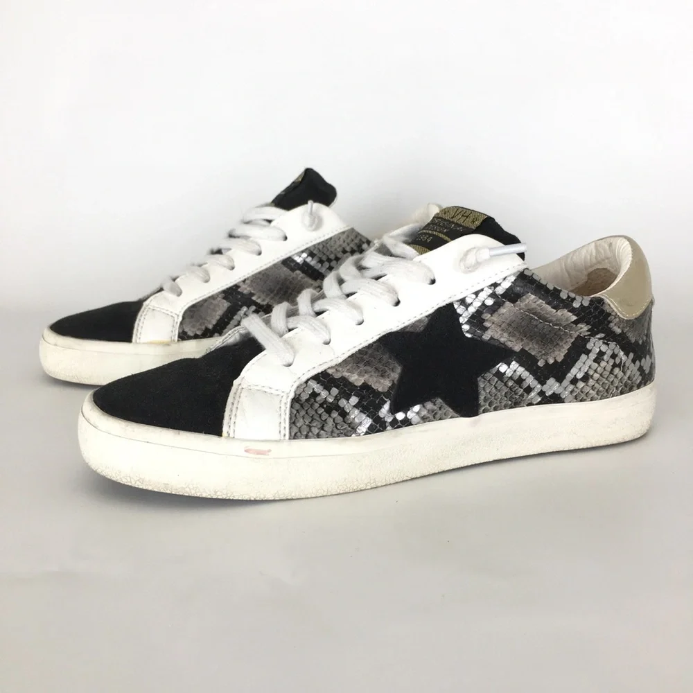 Vintage Havana Sonny Snakeskin Sneaker Shoes Women’s Size 8 Black White